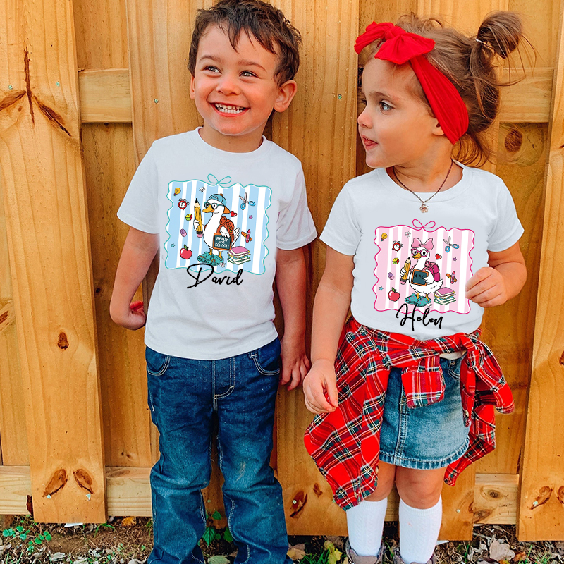 Personalized Kids Back To School Goose T-Shirt| Cloth1483