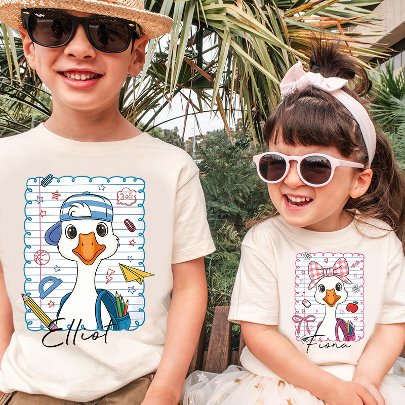 Personalized Kids Back To School Goose T-Shirt| Cloth1482