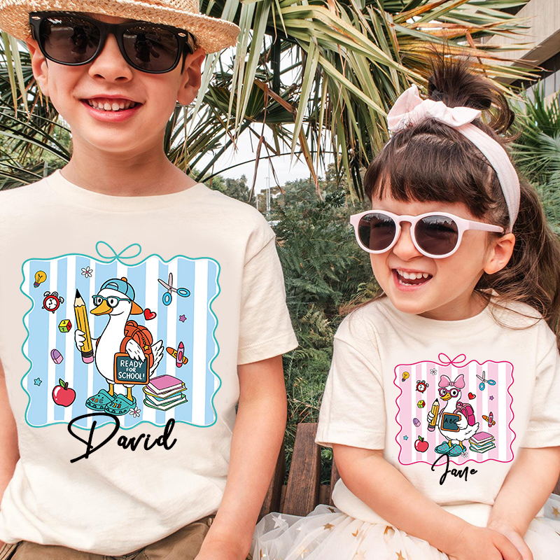Personalized Kids Back To School Goose T-Shirt| Cloth1483