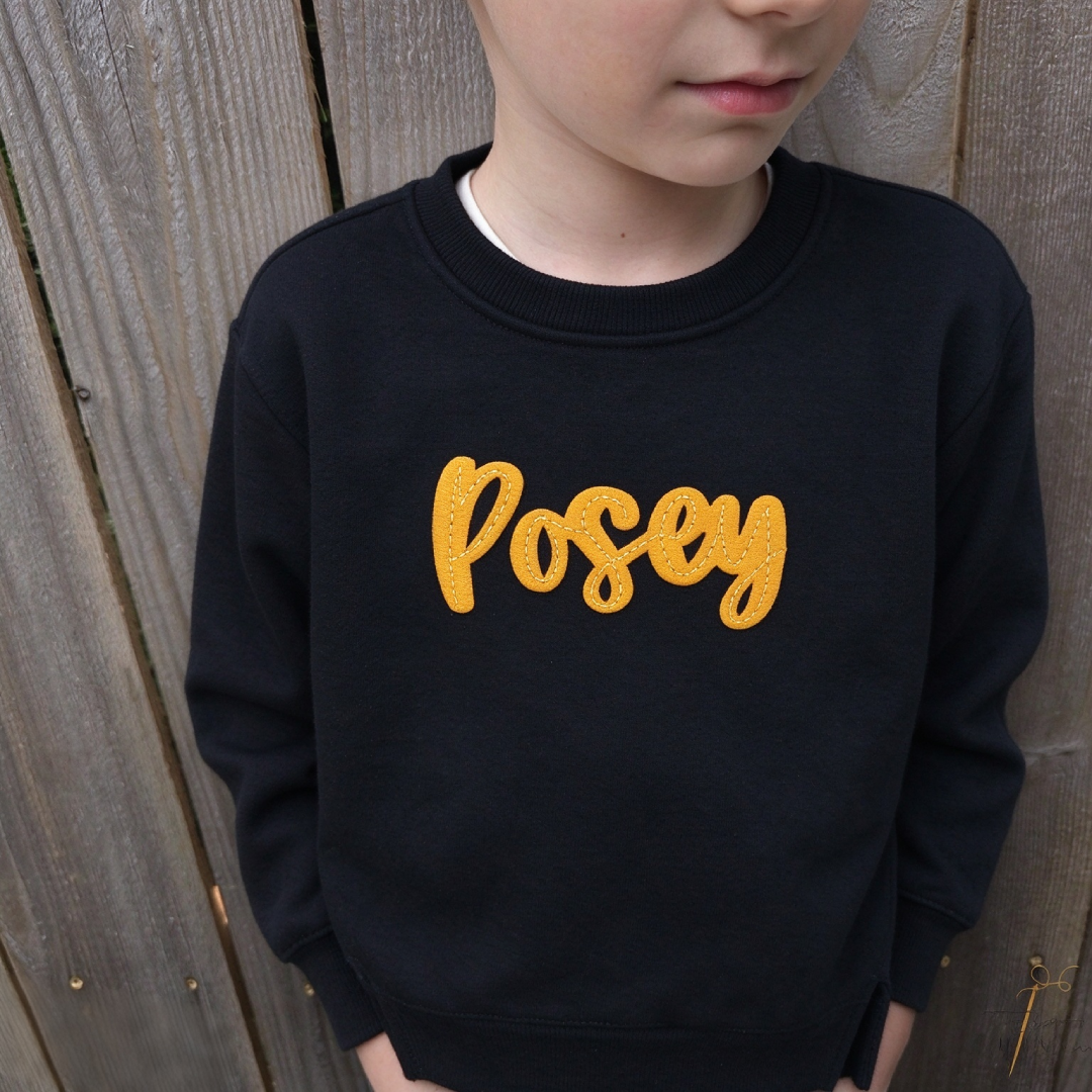 Personalized Hand-Embroidered Kid Cozy Soft Crewneck Sweatshirt | Cloth293