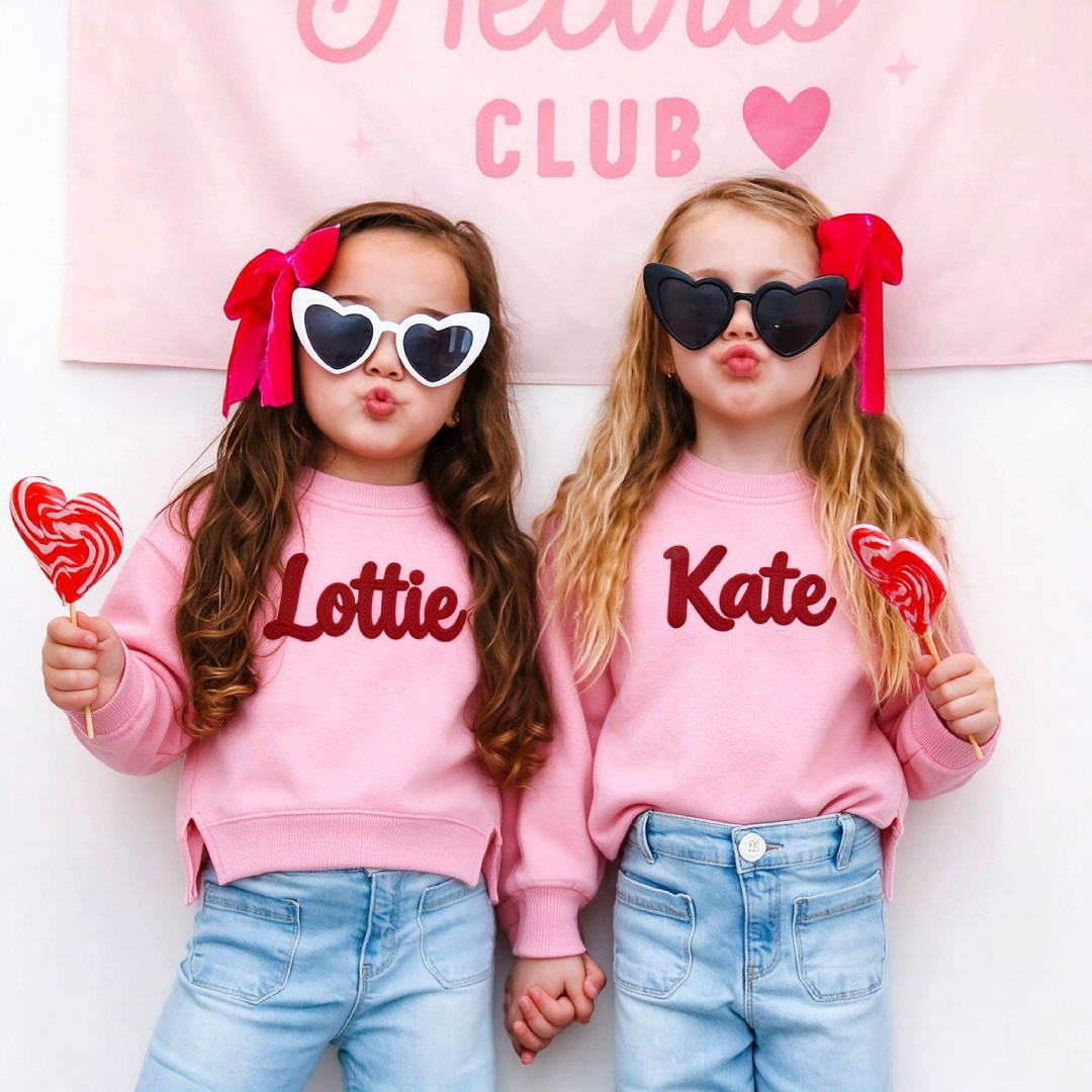 Personalized Hand-Embroidered Kid Cozy Soft Crewneck Sweatshirt | Cloth293
