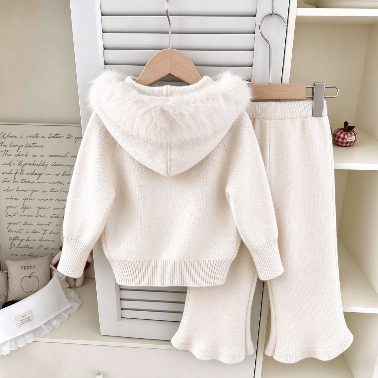 Personalized Winter Luxury Girls Knitted Tracksuit Set | Cloth297