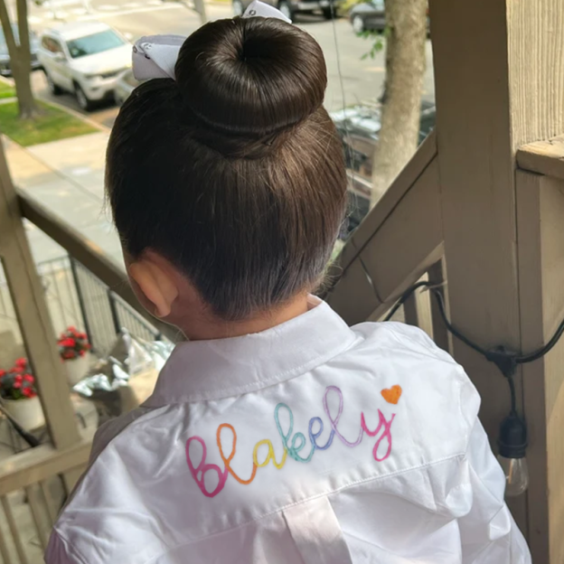 Personalized Girls Embroidered Rainbow Dance Cover Up Shirt| Cloth152