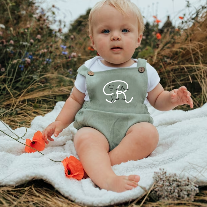 Personalized Baby cozy unisex overalls suspenders Romper| BBcloth10