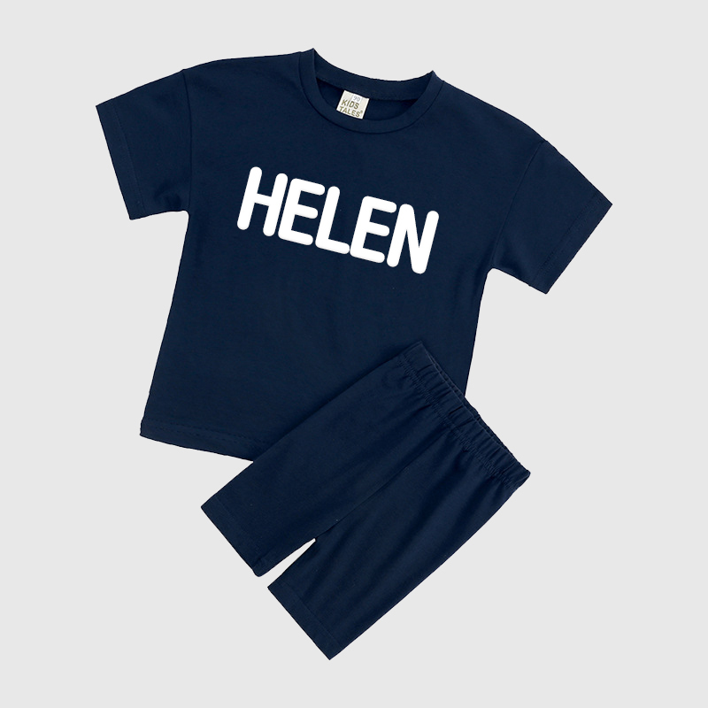 Personalized Kids Puff Vinyl Toddler Shorts Set| Cloth156