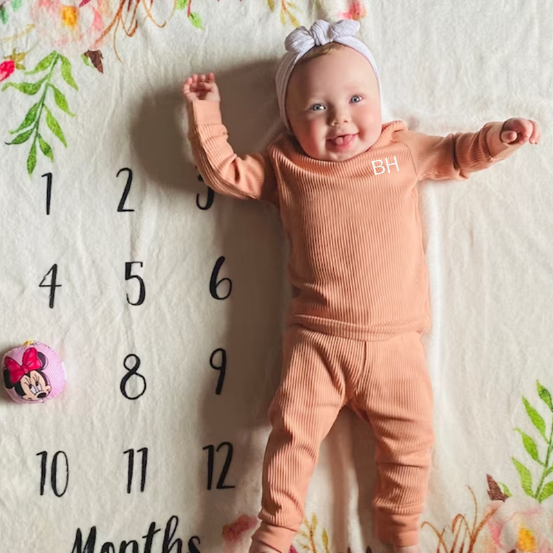 Personalized Kids Embroidered Ribbed Sets| Cloth103