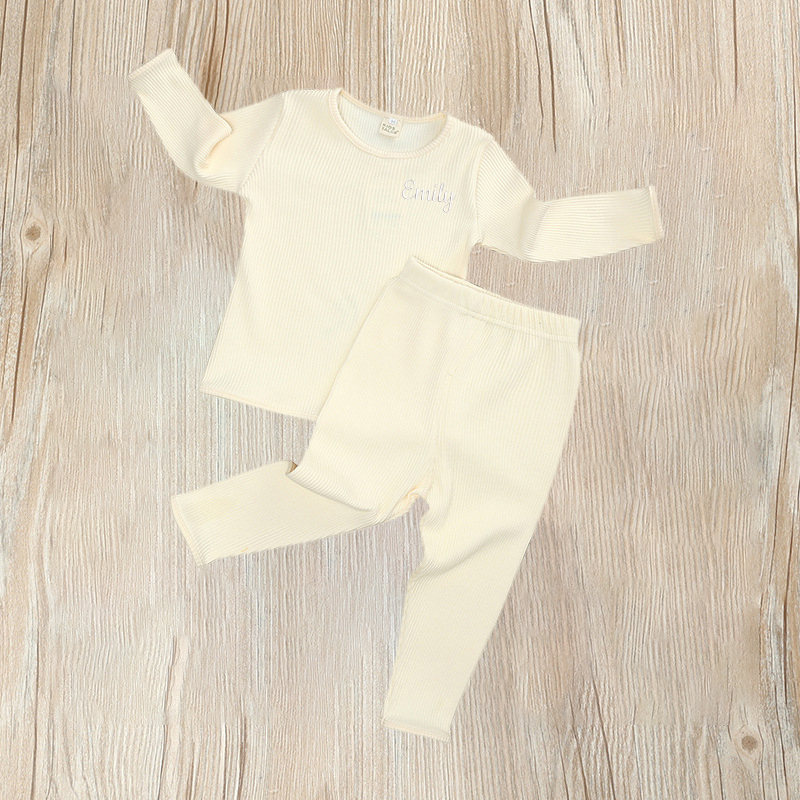 Personalized Kids Embroidered Ribbed Sets| Cloth101