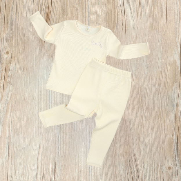 Personalized Kids Embroidered Ribbed Sets| Cloth101