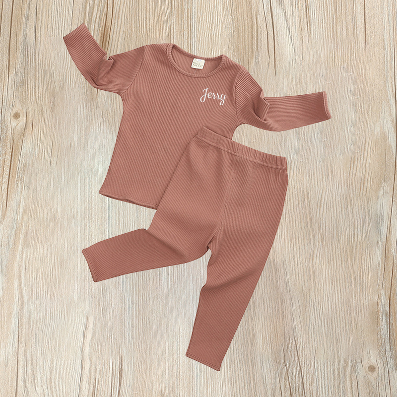 Personalized Kids Embroidered Ribbed Sets| Cloth101