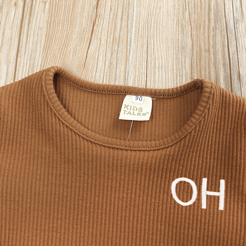 Personalized Kids Embroidered Ribbed Sets| Cloth103