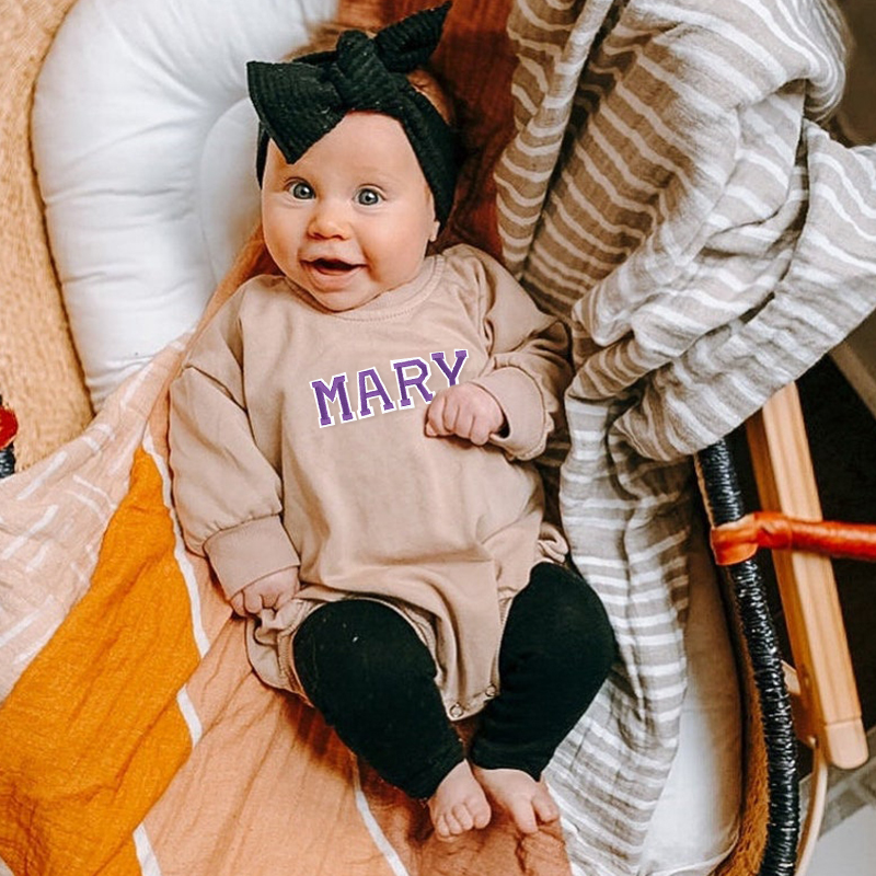 Personalized Baby Patch Bubble Sweatshirt Romper| BBcloth25
