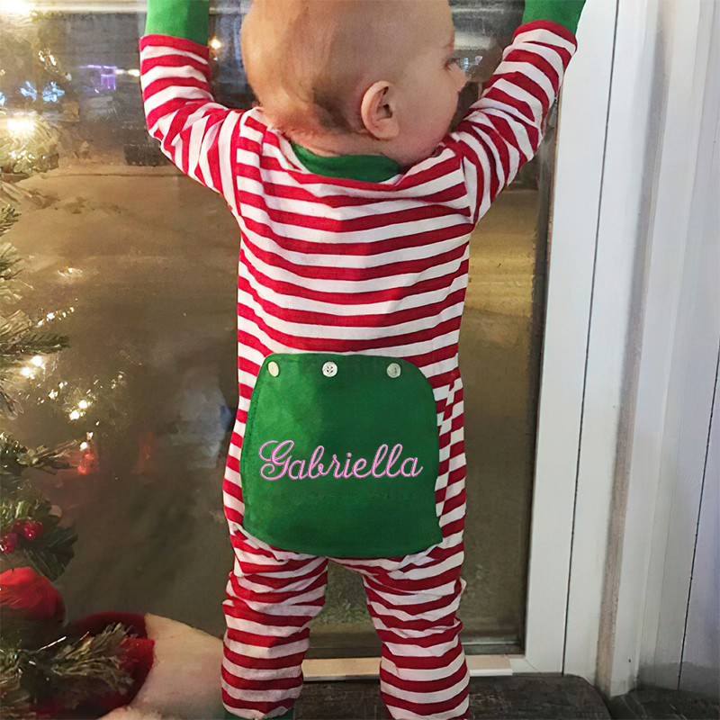 Personalized Embroidered Butt Flap Christmas Pajamas| Cloth99