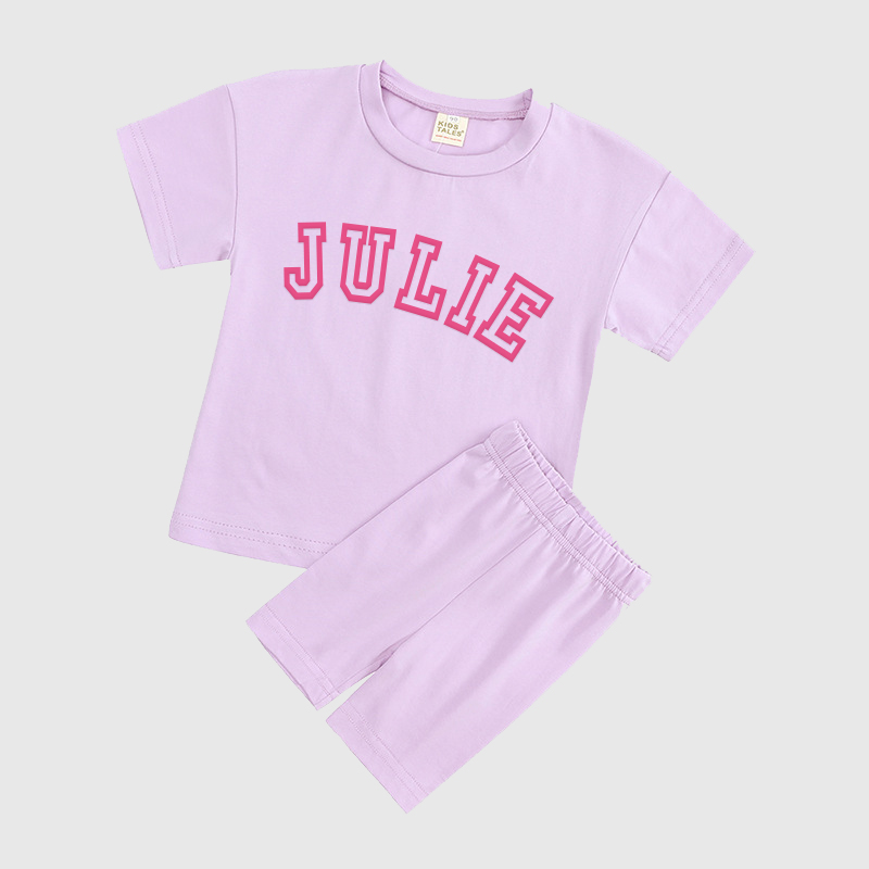 Personalized Kids Puff Vinyl Toddler Shorts Set| Cloth156