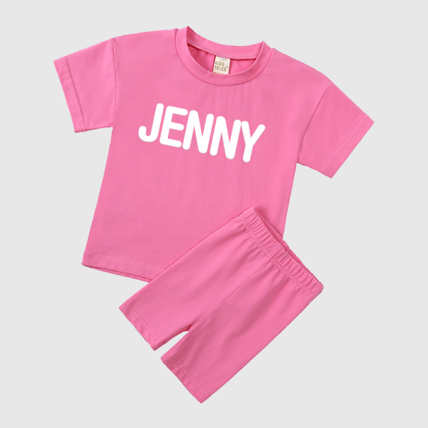 Personalized Kids Puff Vinyl Toddler Shorts Set| Cloth156