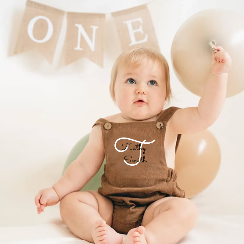 Personalized Baby cozy unisex overalls suspenders Romper| BBcloth10