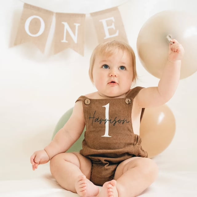 Personalized Baby unisex overalls suspenders Romper| BBcloth07