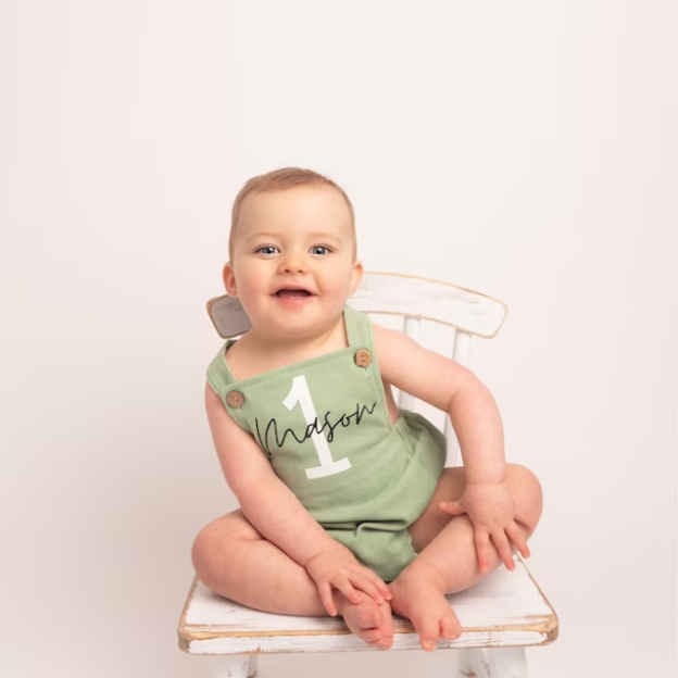 Personalized Baby unisex overalls suspenders Romper| BBcloth07