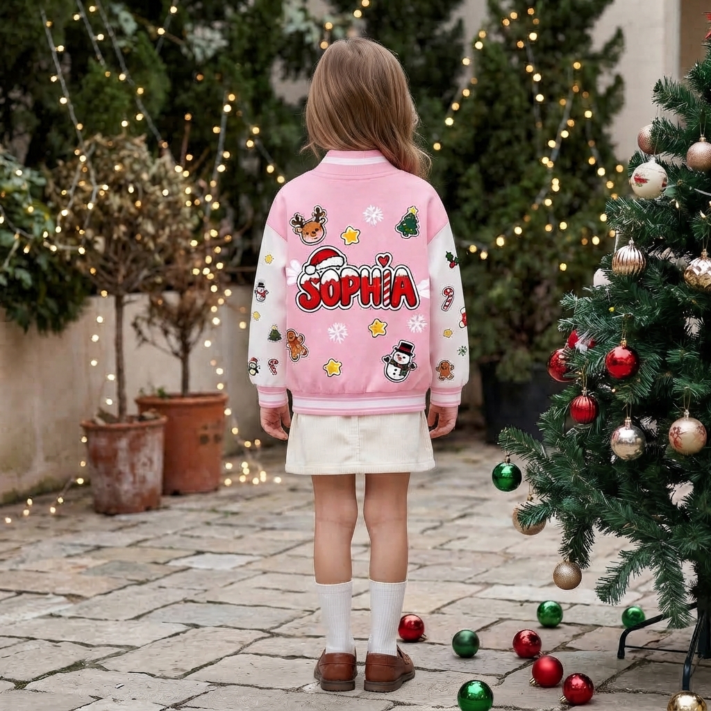 Personalized Christmas Varsity Jacket for Kids | YESMC39
