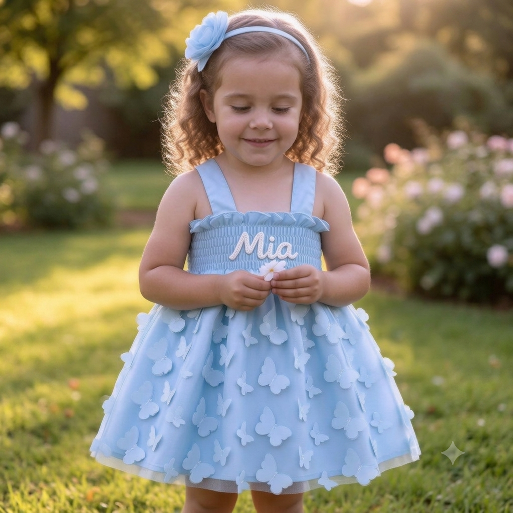 Personalized Baby Hand Embroidered Tutu Dress| Dress116