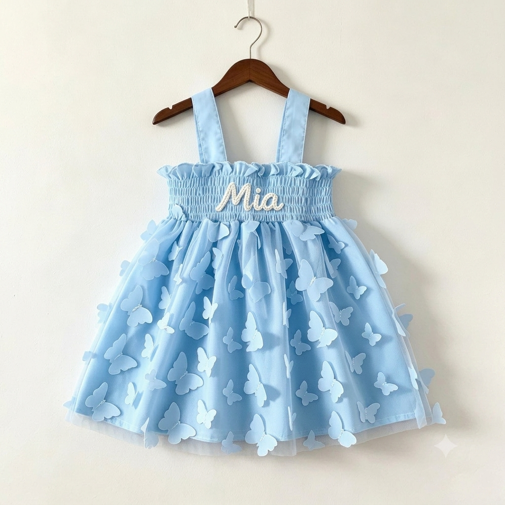 Personalized Baby Hand Embroidered Tutu Dress| Dress116