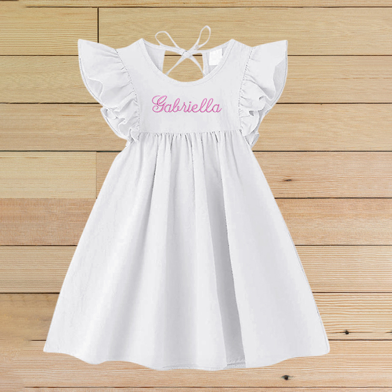 Personalized GirlsSleeveless Ruffle Dress| Dress01
