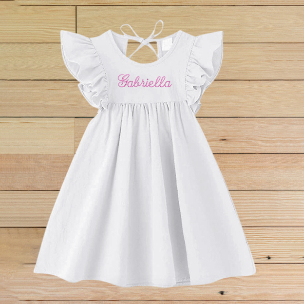 Personalized GirlsSleeveless Ruffle Dress| Dress01