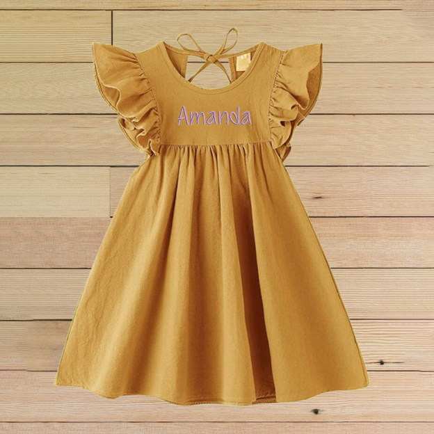Personalized GirlsSleeveless Ruffle Dress| Dress01
