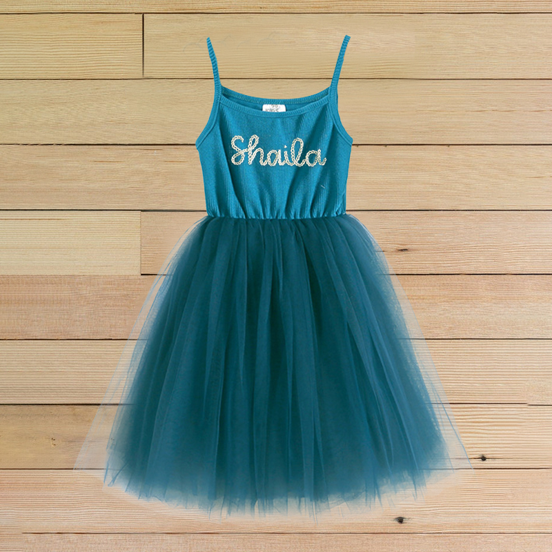 Personalized Girls Hand Embroidered TuTu Dress| Dress04