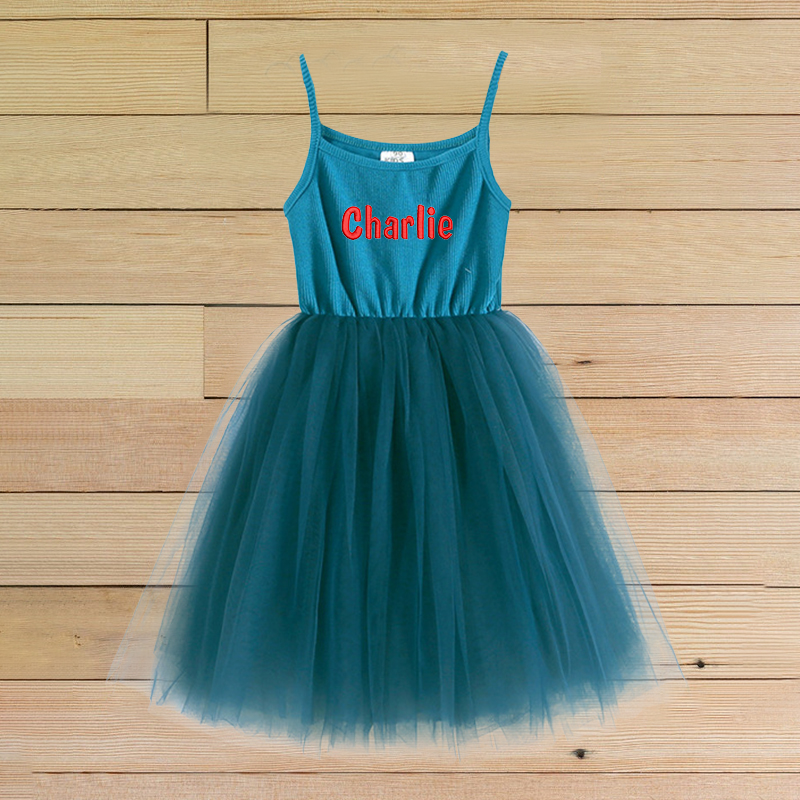Personalized Girls Embroidered TuTu Dress| Dress02
