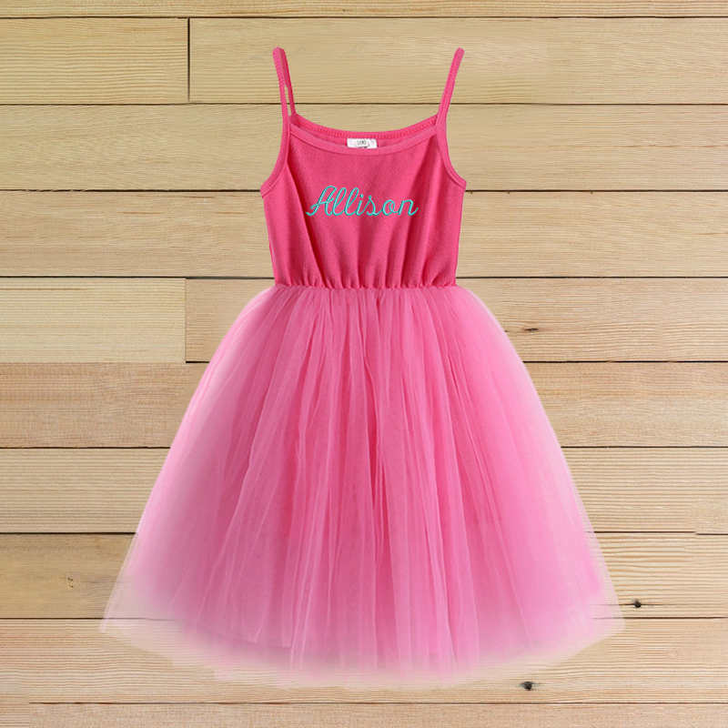 Personalized Girls Embroidered TuTu Dress| Dress02