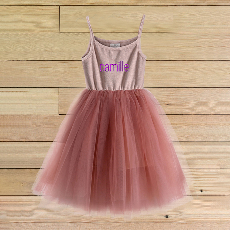 Personalized Girls Embroidered TuTu Dress| Dress02