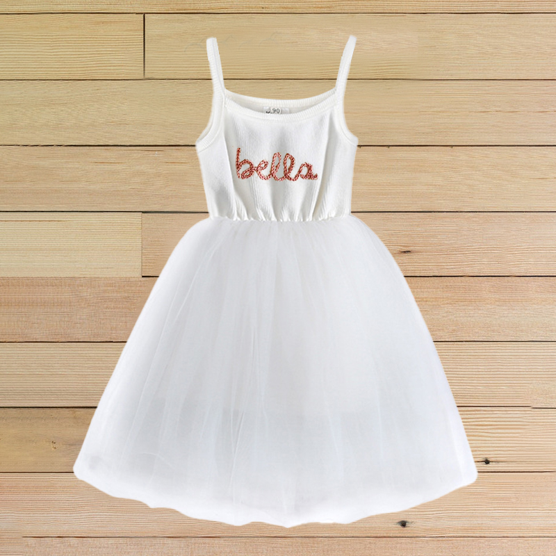 Personalized Girls Hand Embroidered TuTu Dress| Dress04