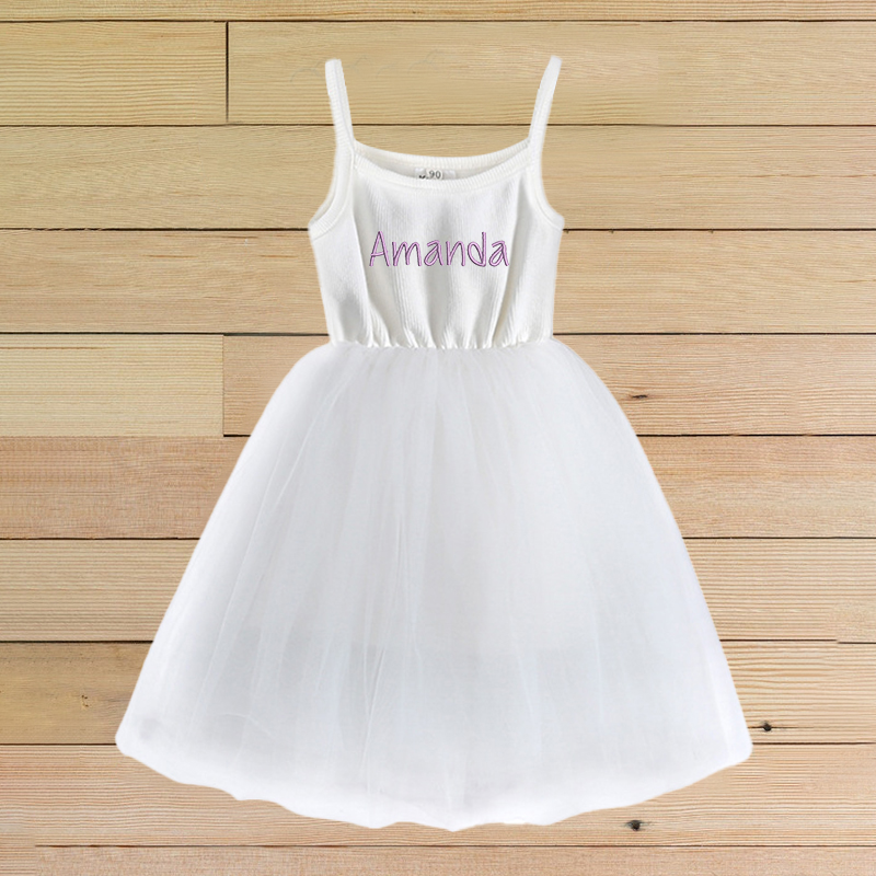 Personalized Girls Embroidered TuTu Dress| Dress02