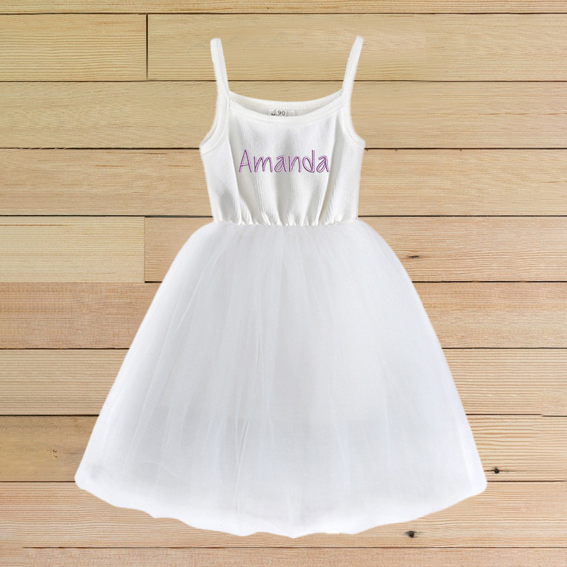 Personalized Girls Embroidered TuTu Dress| Dress02