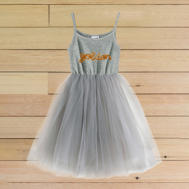 Personalized Girls Hand Embroidered TuTu Dress| Dress04