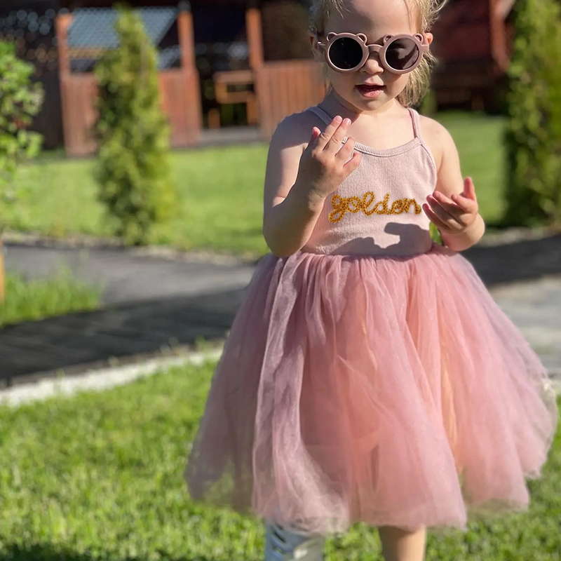 Personalized Girls Hand Embroidered TuTu Dress| Dress04