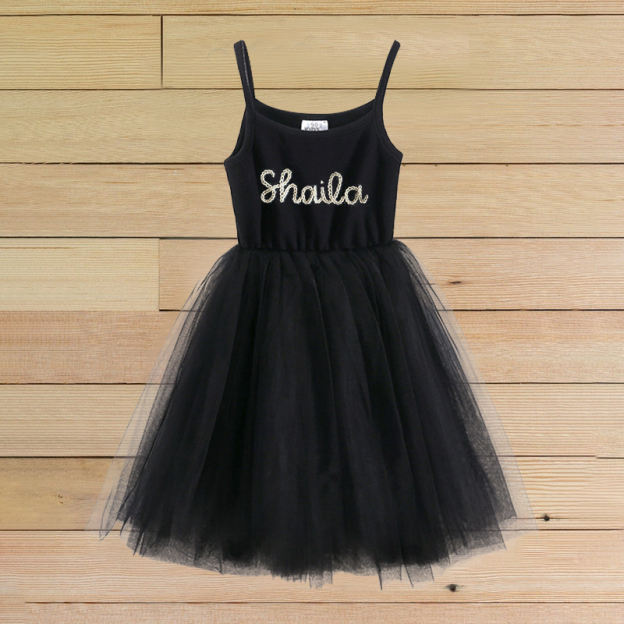 Personalized Girls Hand Embroidered TuTu Dress| Dress04