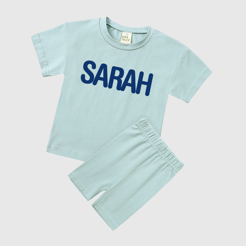 Personalized Kids Puff Vinyl Toddler Shorts Set| Cloth156