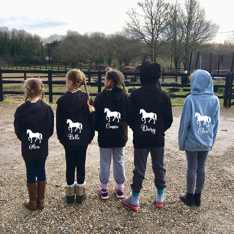 Personalized Kids Jumping Horse Hoodie| Cloth81