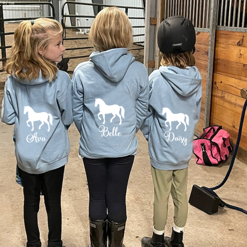 Personalized Kids Jumping Horse Hoodie| Cloth81