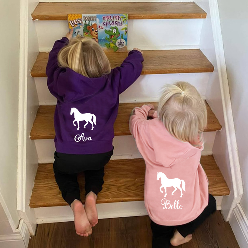 Personalized Kids Jumping Horse Hoodie| Cloth81