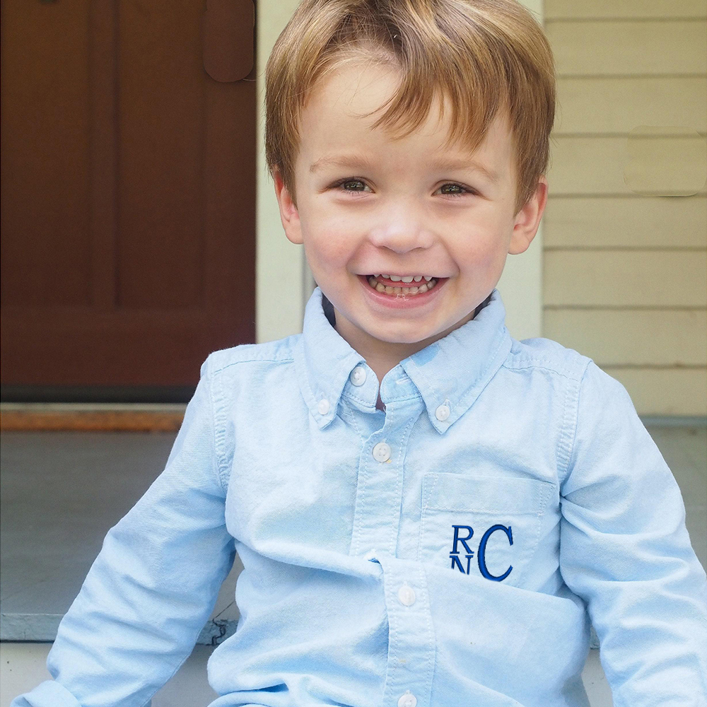 Personalized Kid Monogrammed Button Up Shirt| Cloth223