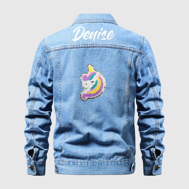 Personalized Adults Denim Patch Jacket| Adults02