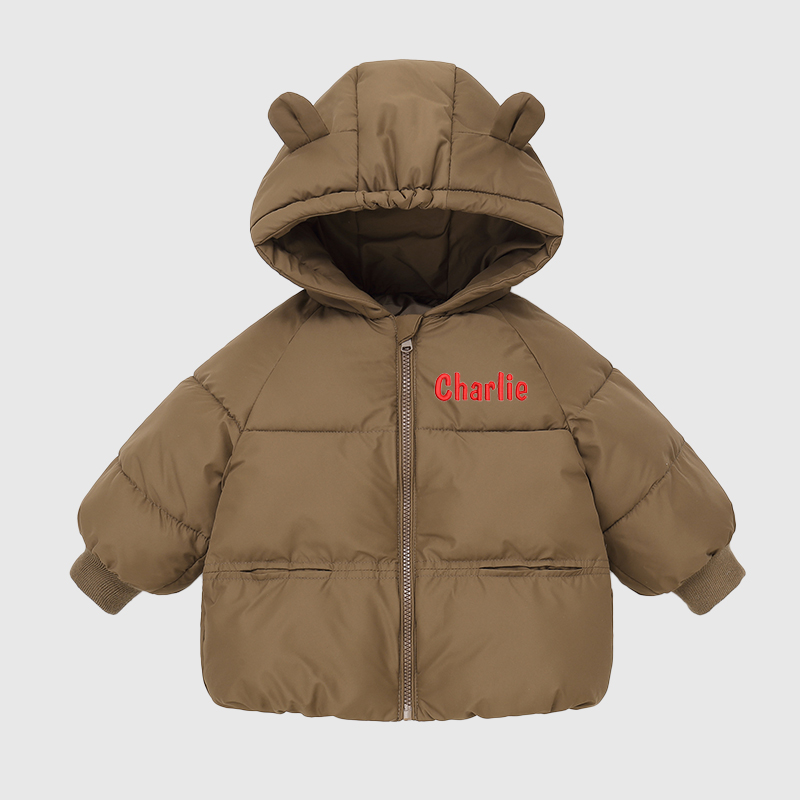 Personalized Kids Winter Thicken Warm Embroidered Hooded Jacket| Cloth203