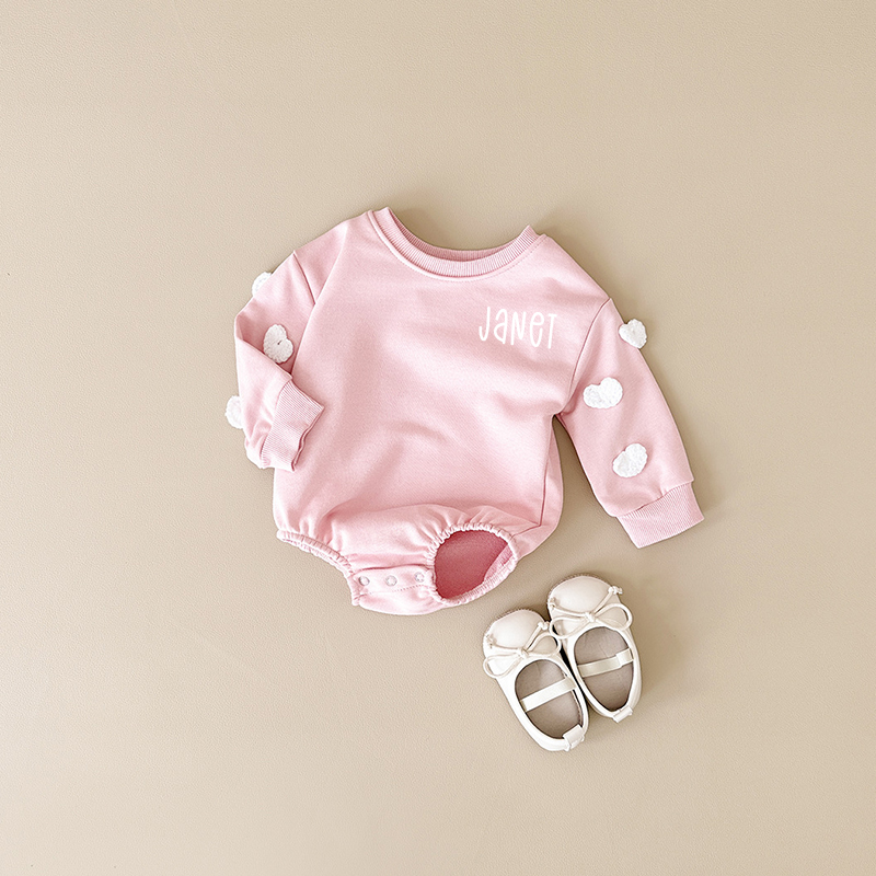 Personalized Baby Multicolor Long Sleeve Romper| BBCloth64