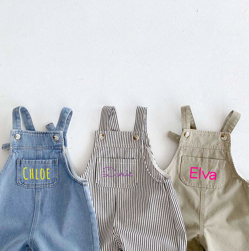 Personalized Kids Oversized Denim Overalls| Pants11