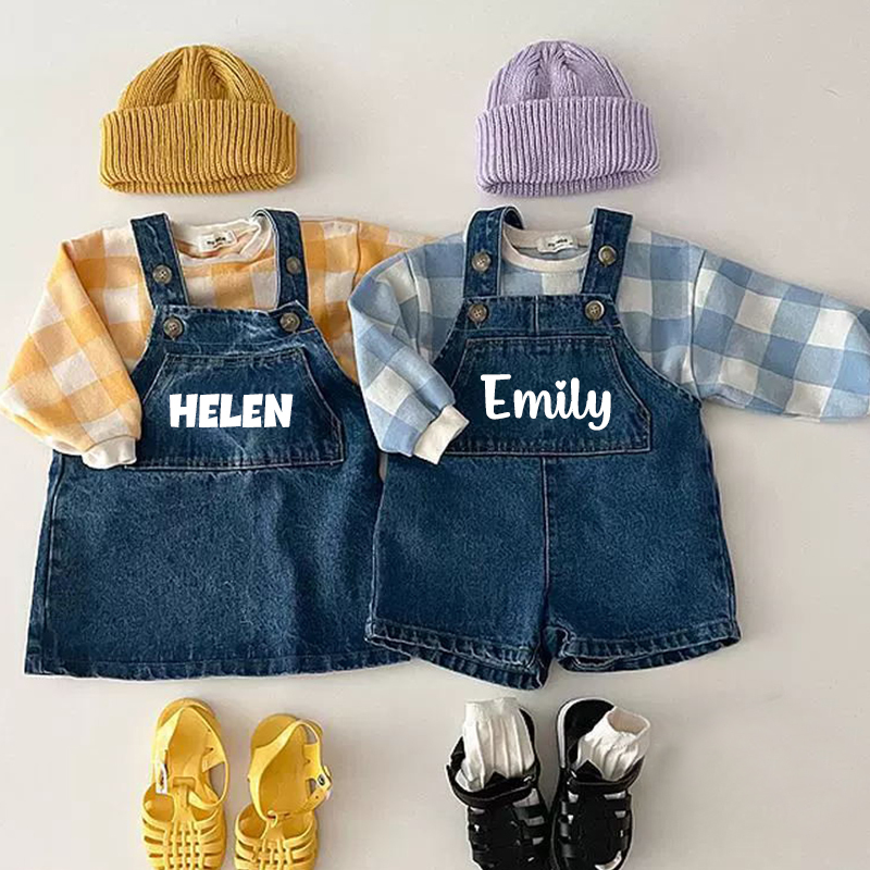 Personalized Kids Demin Overalls| Pants12