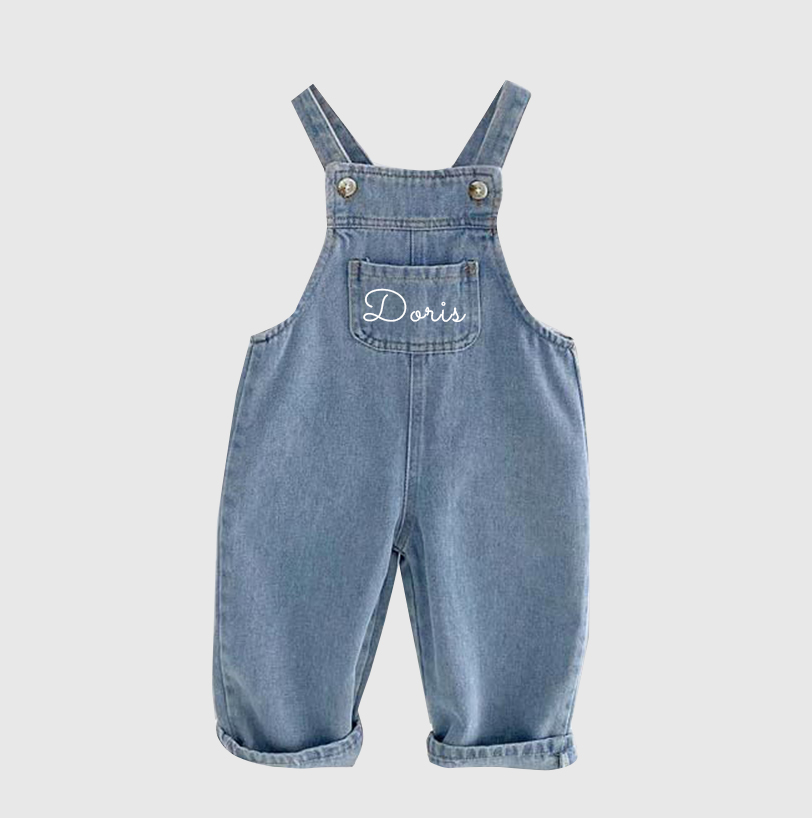 Personalized Kids Oversized Denim Overalls| Pants11