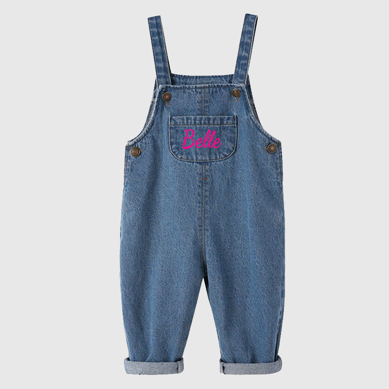 Personalized Kids Oversized Denim Loose Overalls| Pants10