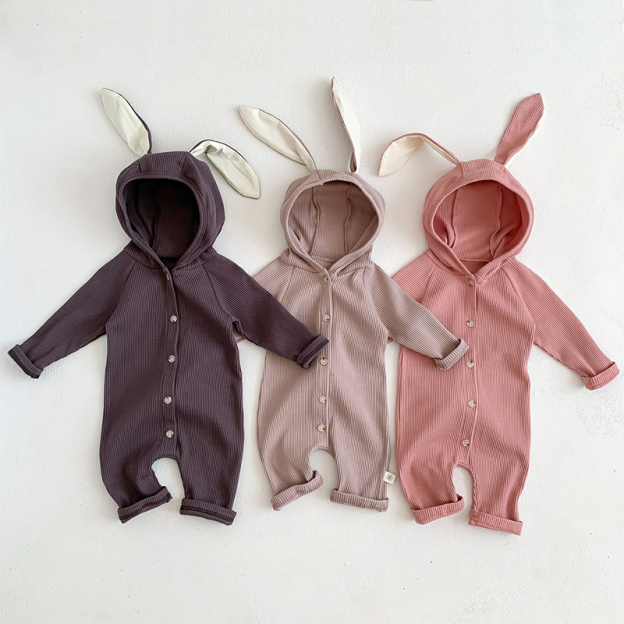 Personalized Kids Embroidered Bunny Long Eared Romper Jumpsuit| BBcloth80